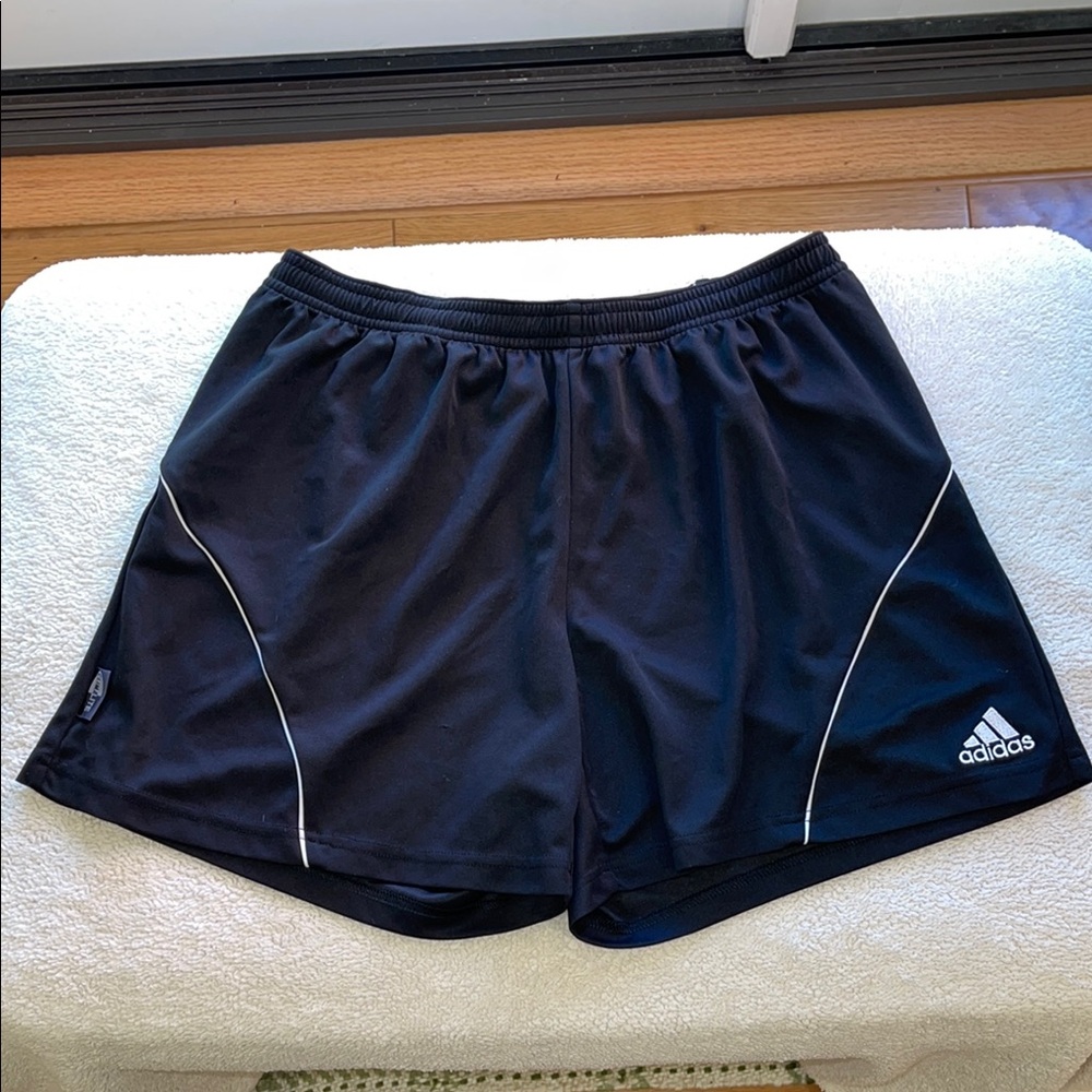 Adidas Climalite Black Shorts with White piping L